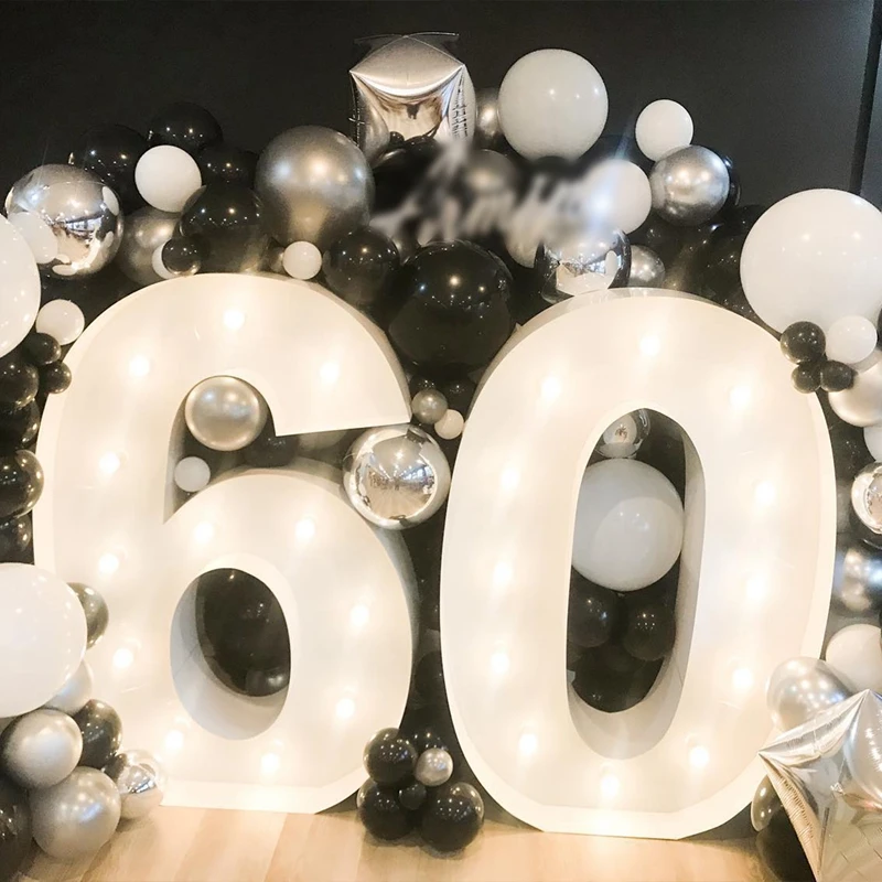 Balloon Filling Box 91.5cm Giant with Lights 1st Birthday Balloon Number 40 50 60 Frame Wedding Decor Baby Shower