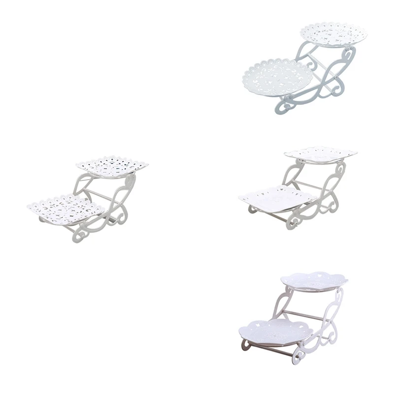 

Quality 2 Tier Cake Dessert Holder Cupcake Pastry Biscuit Tray Holder Candy Buffet Fruit Holder Wedding Use