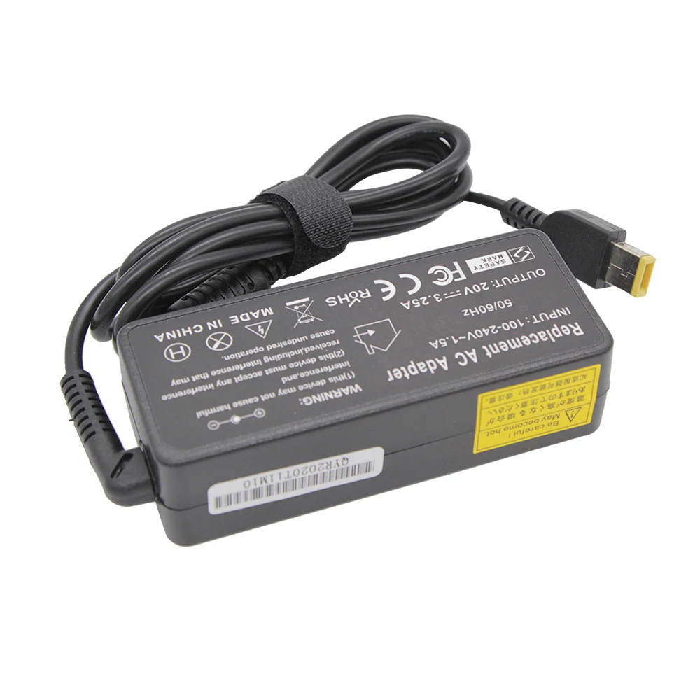 Carregador Portátil para Lenovo Thinkpad X301s X230s G500 G405 x1 Carbono E431 E531 T440s 20v 3.25a 65w ca Adaptador de Energia - Imagem 5