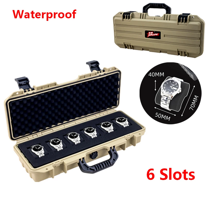Portable Waterproof ABS Plastic Multi-Slot Watch Storage Case