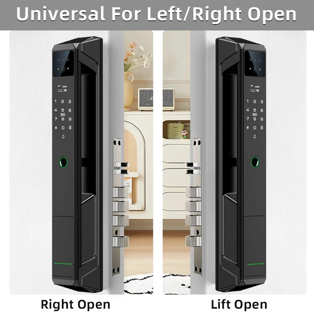 CDOK P8 Tuya WiFi Smart Lock, 21 Languages, Remote Video Intercom, Face Unlock, Black/Gray 3