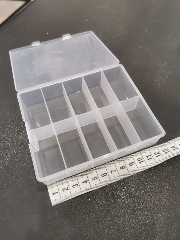 Clear 10-Grid Organizer Box for Jewelry, Beads, and Nail Art Accessories