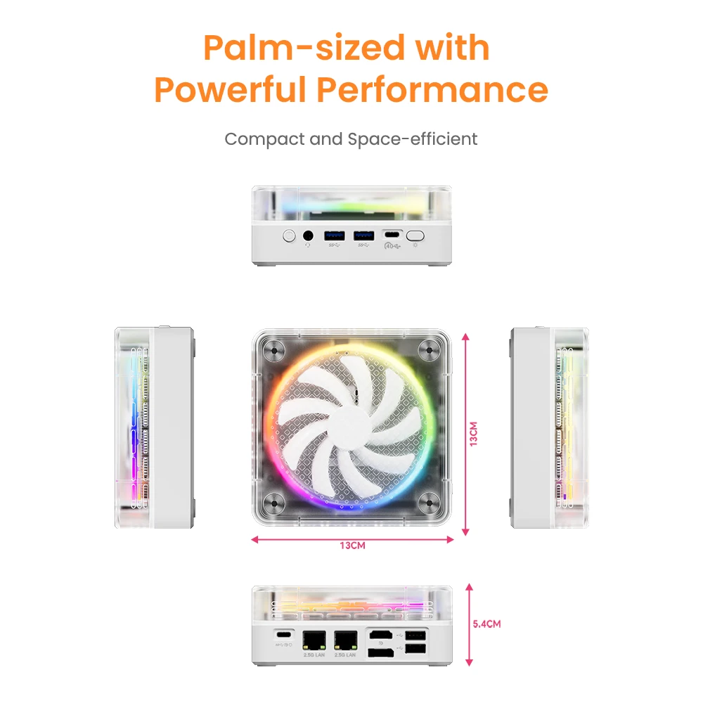 Genmachine R7 7735U Mini PC Windows 11 Ryzen WiFi 6 Gaming PC 8C 16T CPU DDR5 4800MHz Display Diy Gaming Computer Ordenador 2