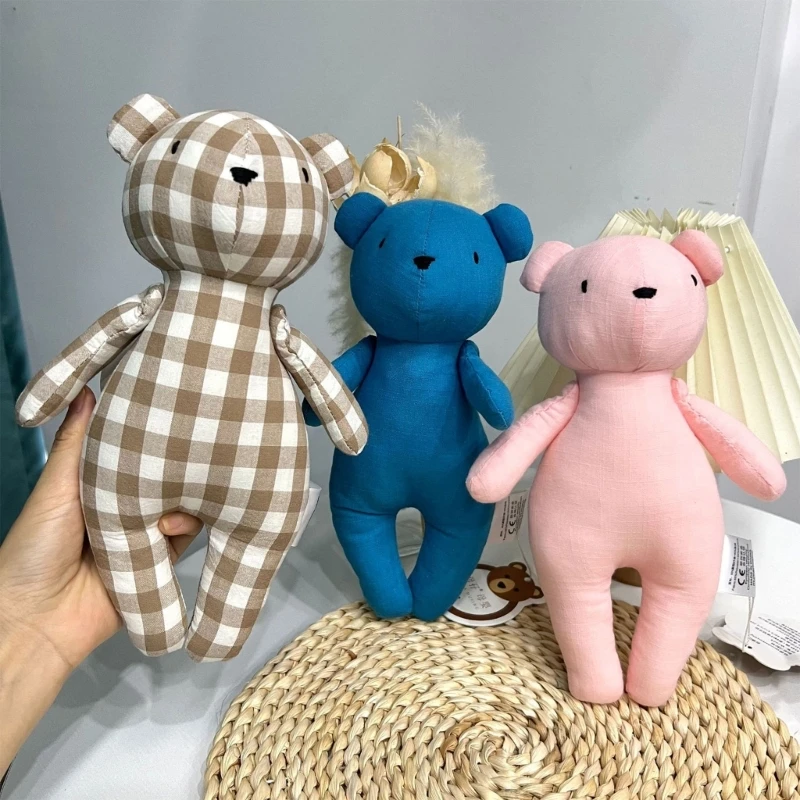 Cotton Stuffed Bear Doll Toy for Newborn Photography Props kawaii Handmade Plush Animal Toy Baby Photo Shooting Accessories kawaii plush headgear comfortable decorating lightweight animal funny headgear hat photo props toy for unisex