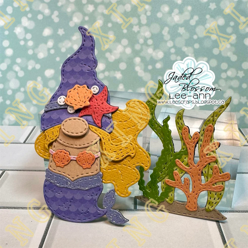 New Gnome Mermaid Add Ons Fancy Shell Metal Cutting Dies Stamps Stencil Scrapbook Embossed Paper Card Album Craft Template
