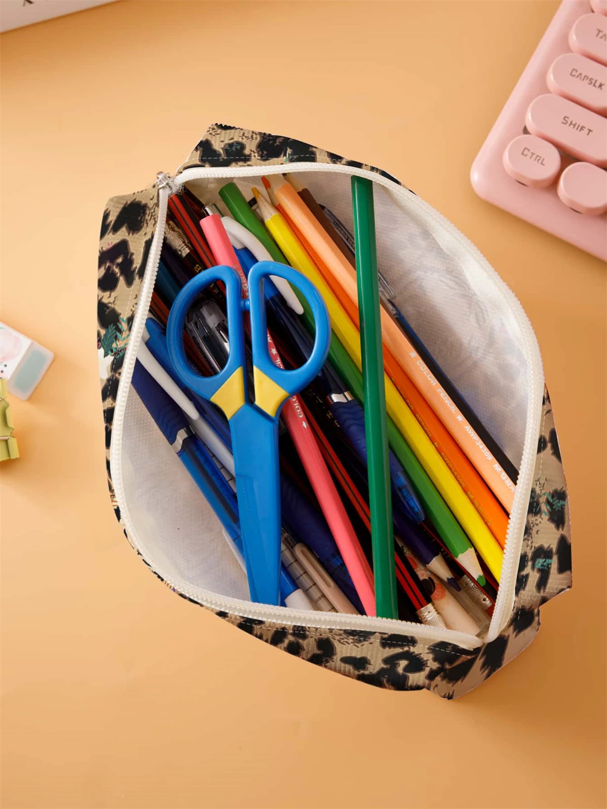 Small pencil case, large capacity pencil case, multifunctional stationery storage bag, student school organization supplies