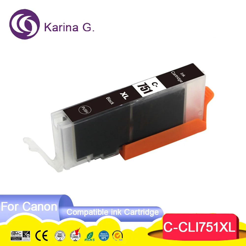 PGI 750 CLI 751 PGI750 PGI-750XL CLI751 CLI-751XL Premium Color Compatible Ink C