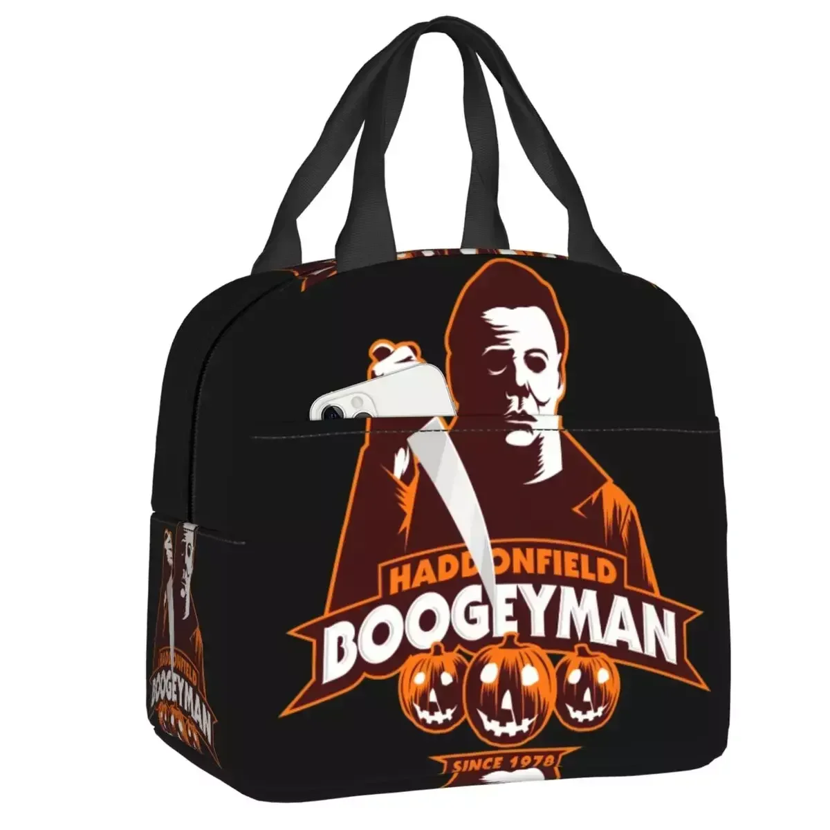 

2024 New Michael Myers Halloween Horror Movie Insulated Lunch Bags Resuable Cooler Thermal Bento Box Outdoor Camping Travel