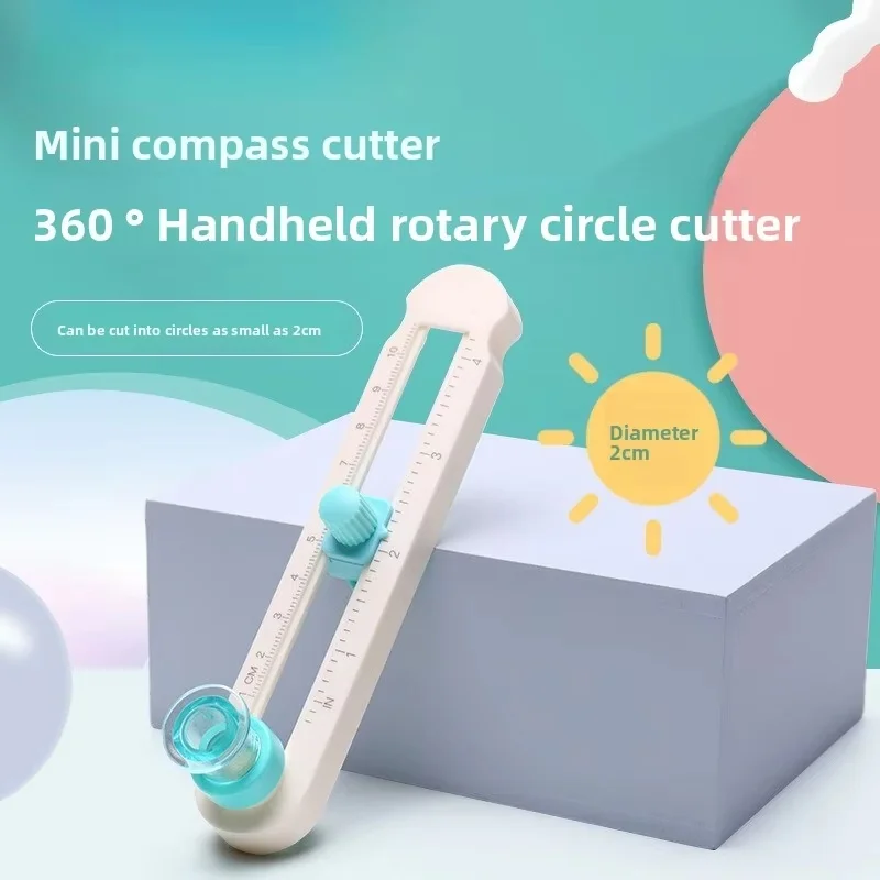 다기능 360 ° 조절 가능한 손잡이가 있는 회전식 휴대용 원형 절단기 사무실 학교 용품 DIY 수제 도구