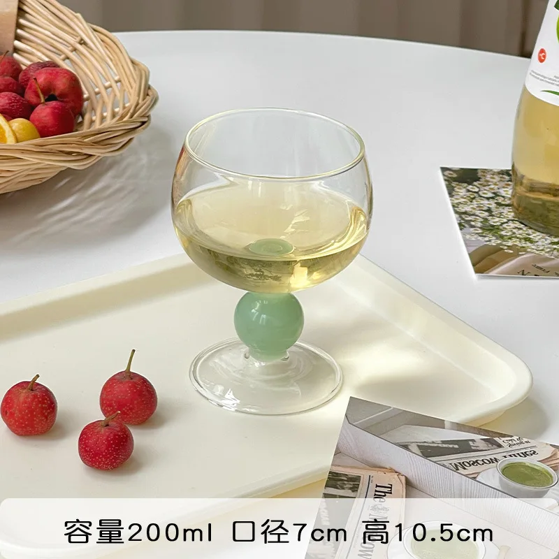 1 Piece Creative Jade Green Ball Stemmed Smart Red Wine Glasses Cup Short  Stem Juice Cocktail Glass Goblet Drinkware Bar Glass - AliExpress