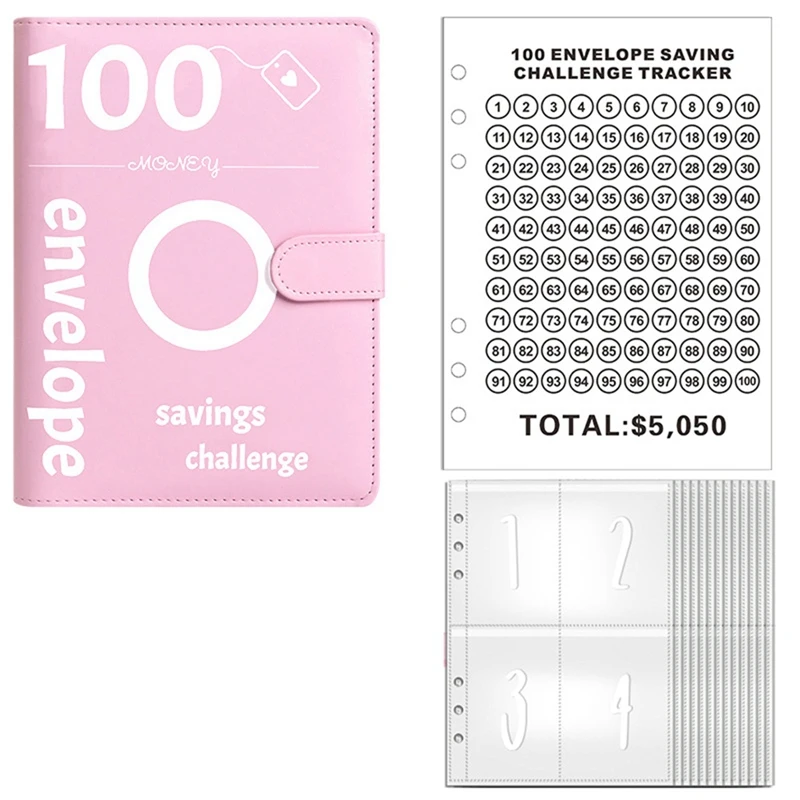 

100 Envelopes Challenge Binder Budget Book 100 Envelope Challenge Binder, Money Saving Binder