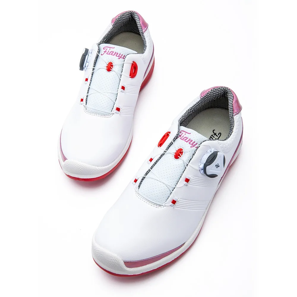 TTYGJ Golf Shoes Women's Waterproof Sports Shoes Women Anti Slip Walking Shoes Ladies Waterproof Golf Sneakers Knob Buckle