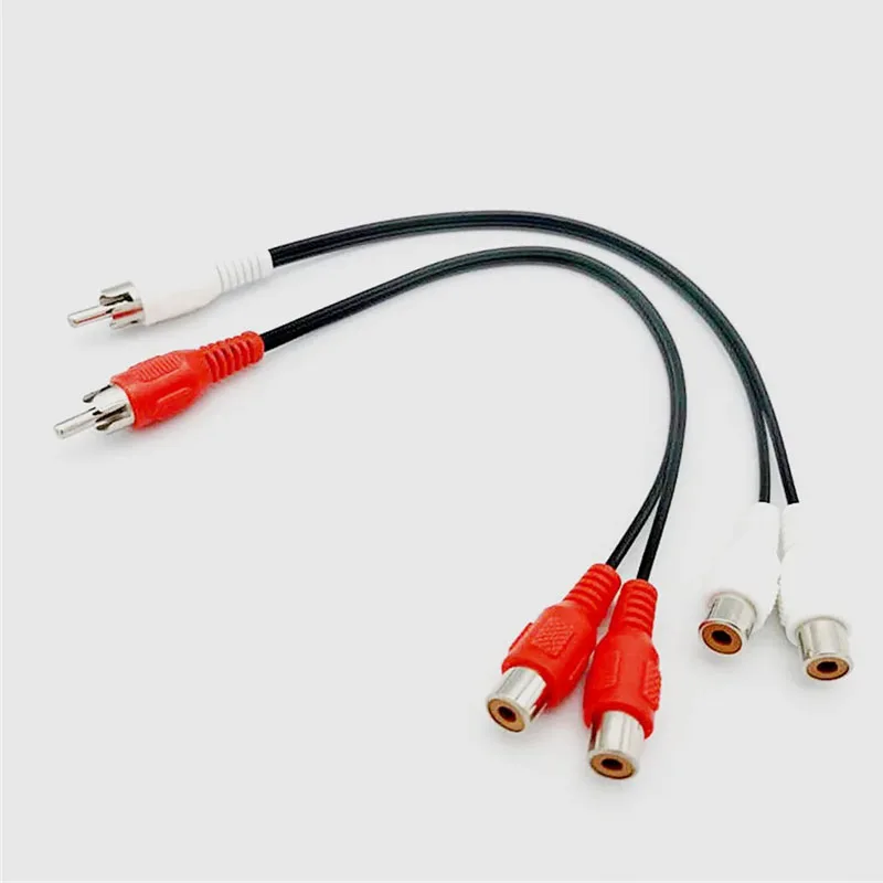Dual RCA Female to RCA Male Audio Y Splitter Cable - Premium Audio Adapter