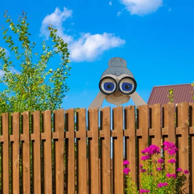 Kerti Udvar Kerítés Peeping Nosy Nagypapa Nagymama Dísz Illusztráció Tündérkert Figurák Miniatűr Otthoni Dekoráció - Image 4