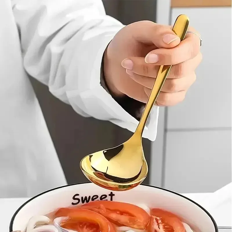 Stainless Steel Spoon Big Head Round Household Hotel