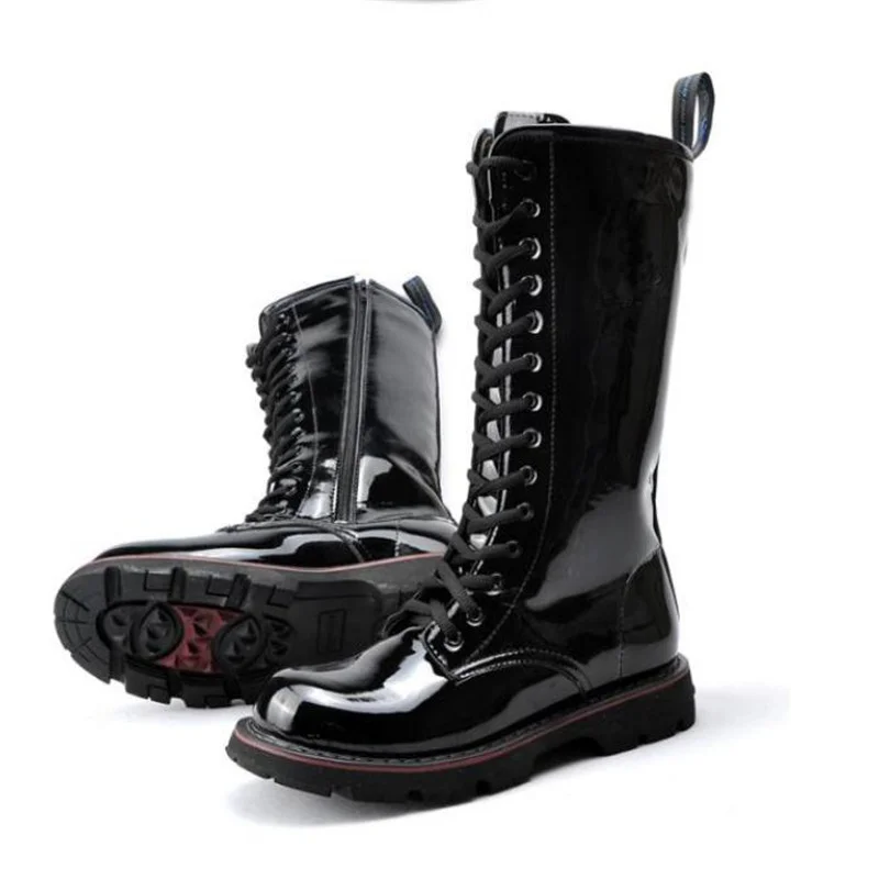Men Training Boots Mens Training Over Knee High Boots Light Leather Long Waterproof Snowboots Equestrian Motocycle Patent Leather Punk Cowboy Boots