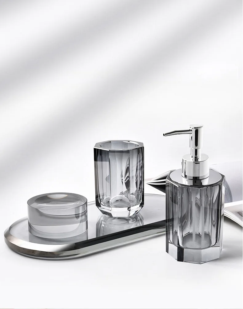 Crystal Bathroom Accessories Sets  Glass Bathroom Accessories Set -  Creative - Aliexpress