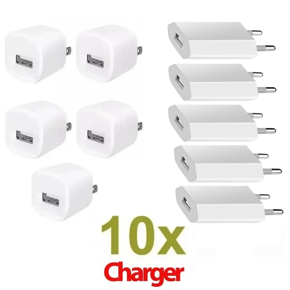 5-10Pcs 유니버설 5V 1A 미국 Eu AC 홈 여행 벽 충전기 어댑터 아이폰 7 8 11 12 13 14 삼성 htc lg