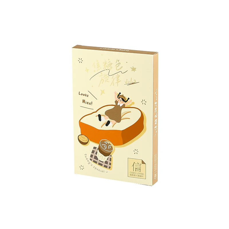 Creative Cartoon Holiday wishes Painting Postcard INS style Handbook Message Decoration Card 30 pcs/box
