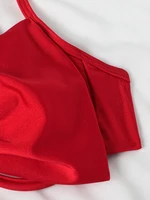 INGAGA Bow Decor Bikinis 2022 Woman Red Woman Swimsuits High Cut Swimwear Buckle Linked Biquini Underwired Bathing Suits Beach