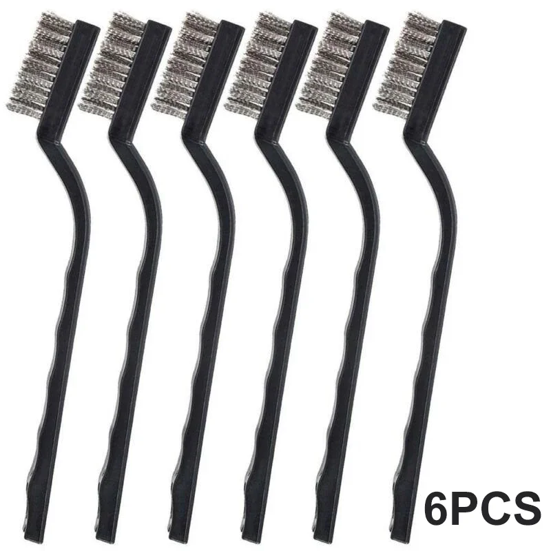 

6pcs Stainless Steel Wire Brushes Cleaning Brushes Rust Remover Removal Tool For Cleaning Steel Parts Machinery Paint Stains