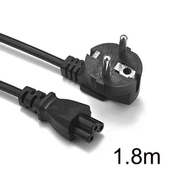 Universal EU Plug Power Cable with IEC C5 C13 Adapter Extension Cord (1.8m C5 plug)
