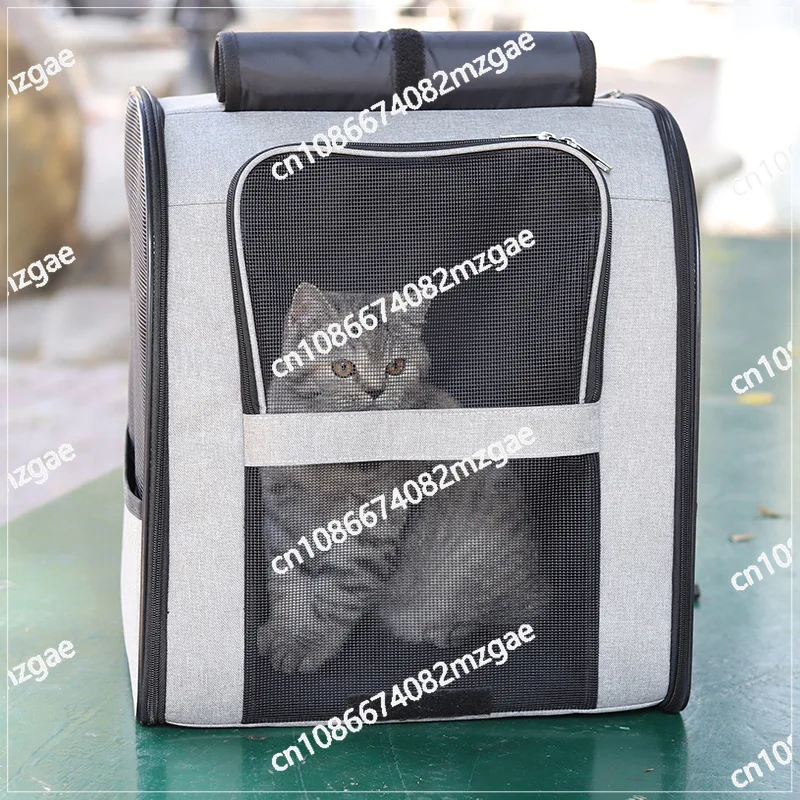 애완 고양이 배낭 대형 공간 통기성 휴대용 여행 가방 고양이와 강아지 운반용 애완 용품