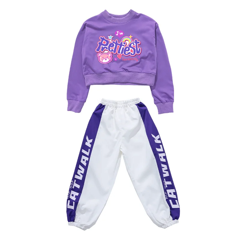 Japan Korean Style Kids Street Wear Hip Hop Dance Costume Suit Boy Girl Streetwear Style y2k Set Teen Child Hiphop Clothing Set