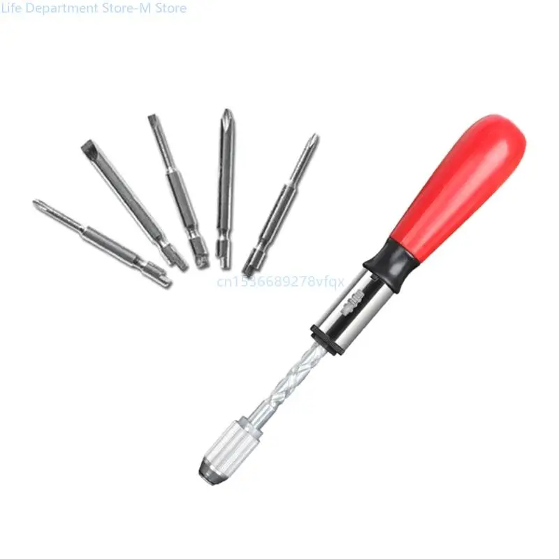 

Screwdriver & Bits Set Hand Pressing Spiral Ratchet Screwdrivers Semi Automatic
