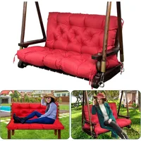 2-3 Seater Waterproof Porch Bench Cushion Thick Patio Swing Cushion with Backrest for Garden Backyard Furniture, Patio Swings 1