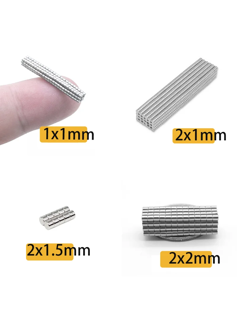 2X2 2x1mm 1×1 2×1.5mm Magnet Round N35 Superpowered Neodymium Magnets  Search Magnetic  Fridge DIY Aimant