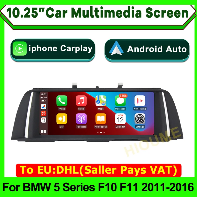 

10.25 inch Auto Multimedia Wireless Apple CarPlay Android auto for BMW 5 Series F10/F11/520 (2011-2016) Original CIC/NBT