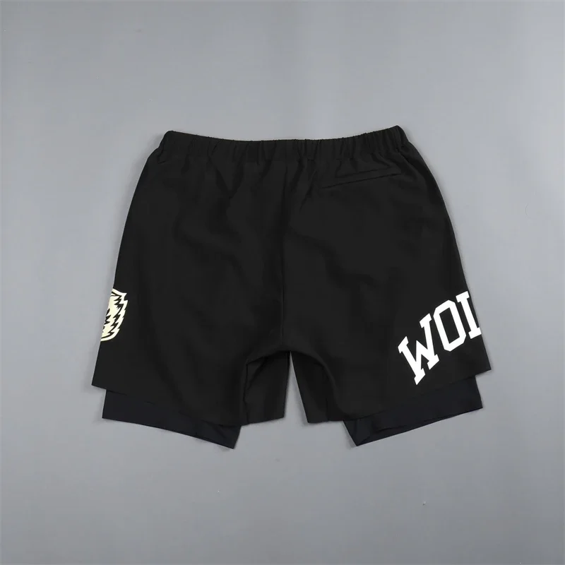 2023 Summer New Men's Shorts 2-In-1 Double Layer Shorts Gym Sports Fitness Running Training Quick Dry Breathable Stretch Shorts