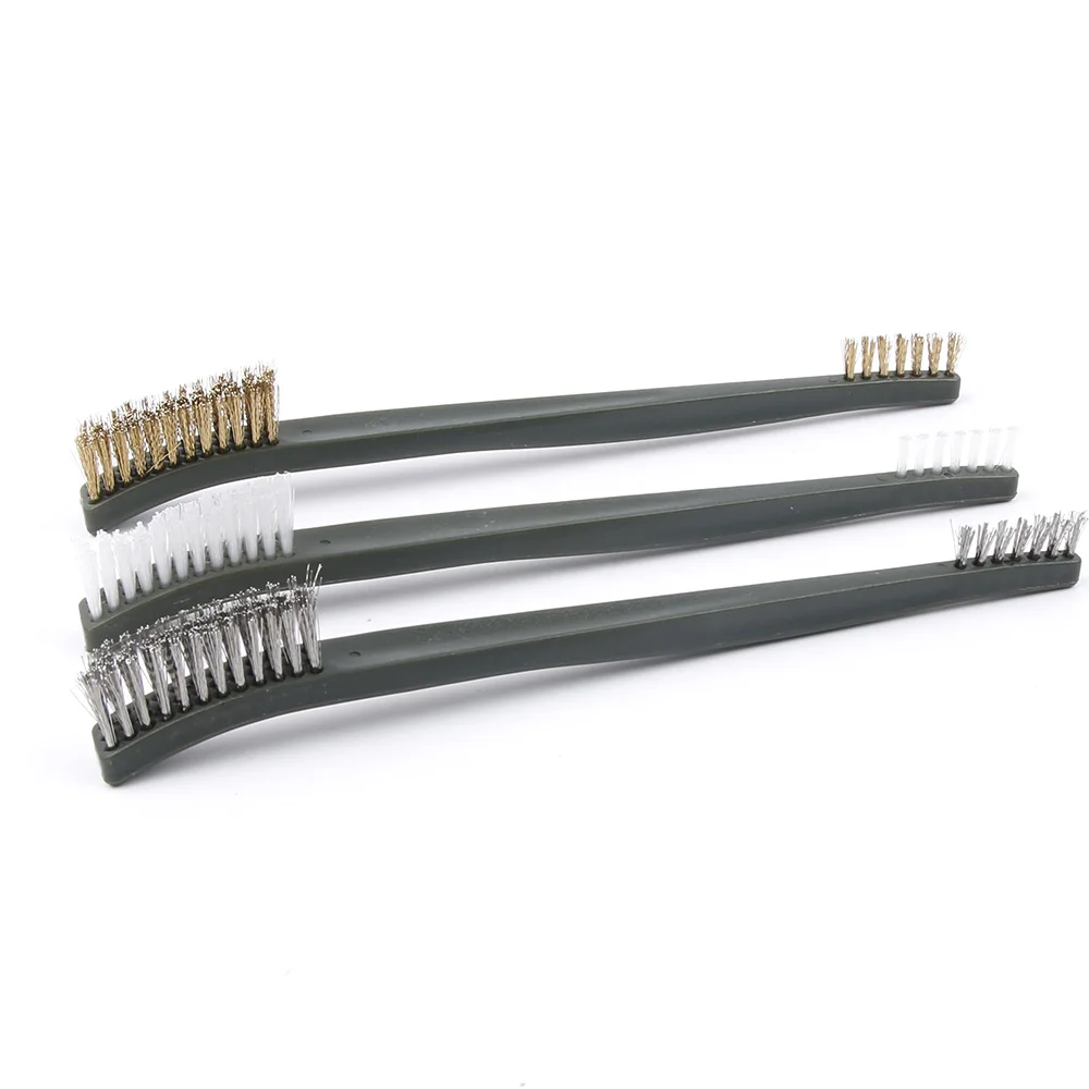 Mini Wire Brush Set Steel Brass Nylon Cleaning Polishing Detail Metal Rust Brush Cleaning Tool 3pcs/lot
