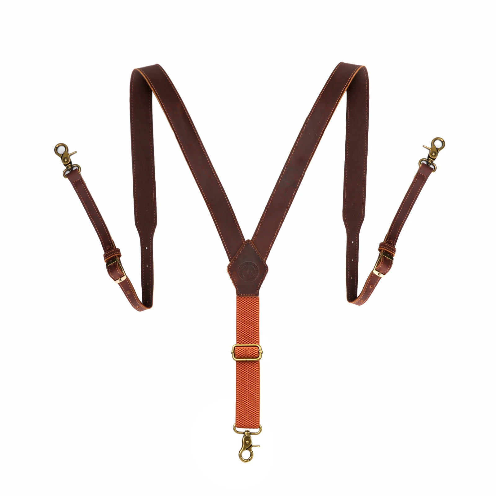 Tourbon Leather Tool Belt Clothing Suspenders Tactical Duty Belt Harness Tool belt Fully Adjustable Men 3