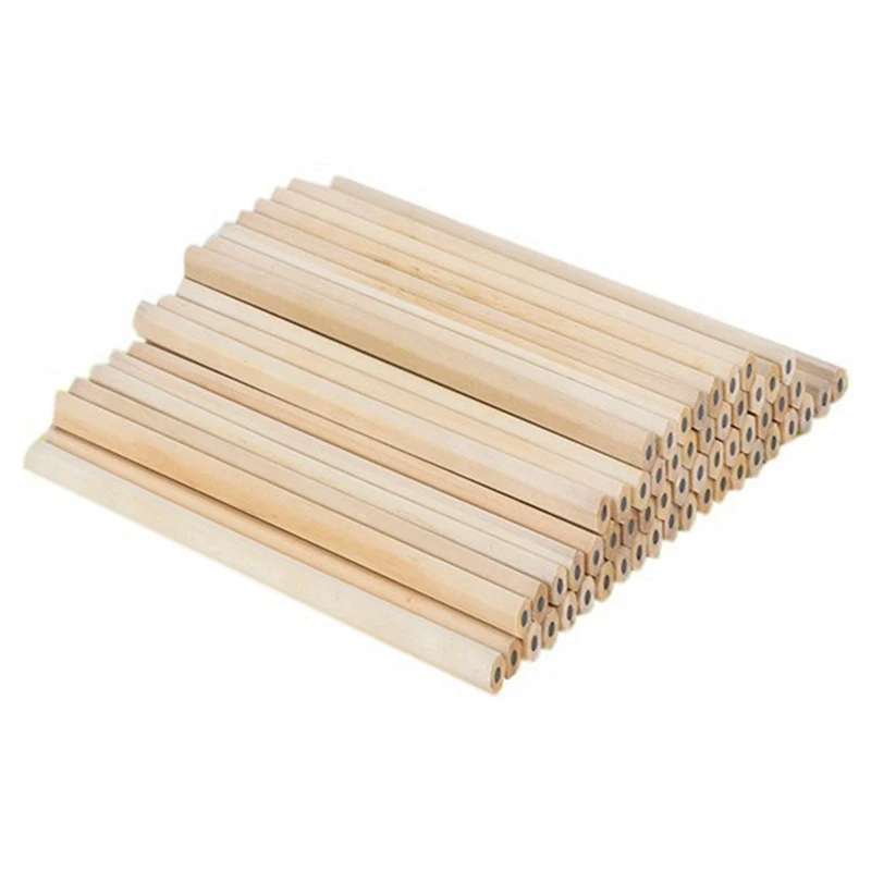 

100Pcs Wooden Pencil HB Hex Pencil White Rod Writing Pencil Student Kids Prize Stationery Office Supplies