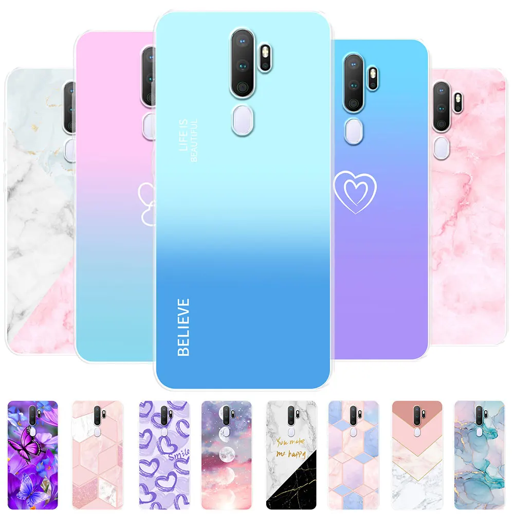 Custodia In Tpu Per Oppo A9 A5 2020 Custodie Cover In Silicone Verniciato Moda Per Oppo A5 A9 2020 Oppo A11 Oppo A11X Soft Phone Antiurto