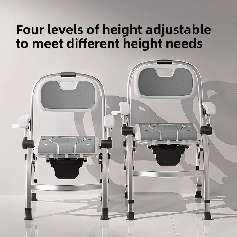 Bathroom Chair for Elderly with Backrest Folding Shower Seat for Safety Non-Slip Locking Ideal Senior Citizen Pregnant Women