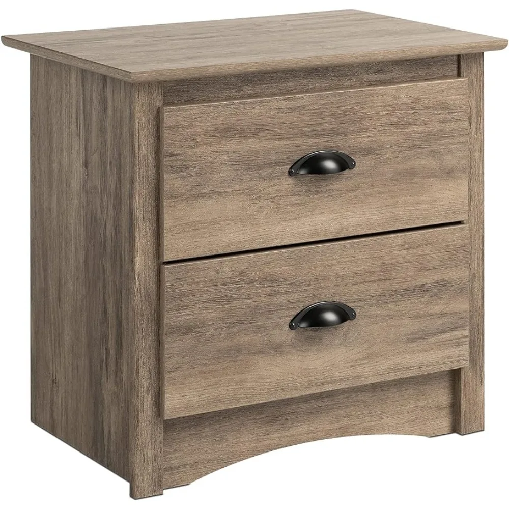 

Rustic Nightstand Side Table With 2 Drawers Farmhouse 2-Drawer Bedside Table 16" D X 23.25" W X 21.75" H Nightstands