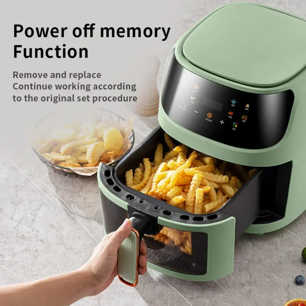 6L Air fryers 220V multi-function household 6L large capacity visible  circulating hot air electric fryer English 110V airfryers
