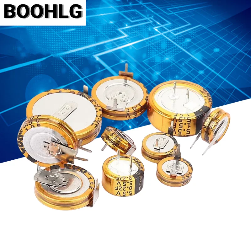 5.5V Super Capacitor 0.047F 0.1F 0.22F 0.33F 0.47F 0.68F 1F 1.5F 4.0F 5.0F Super Farad Capacitor H/V/C-Type Button Capacitance super capacitor