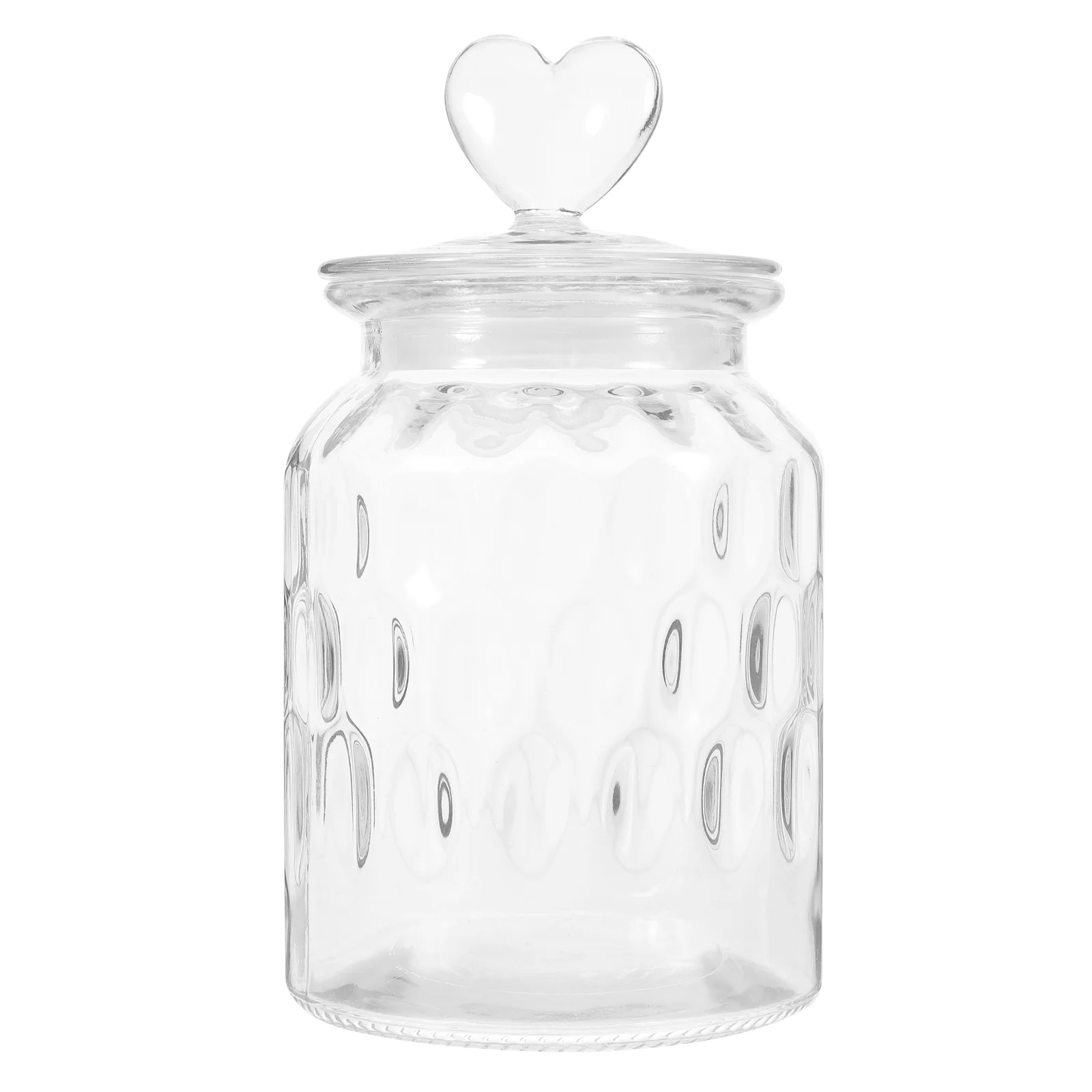 

Glass Sealed Can Food Storage Tank Sealed Food Container Tea Jar with Heart Handle Lid