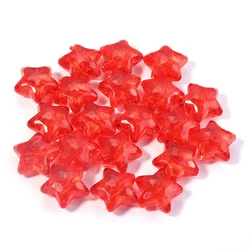 Colorful Five - Pointed Star Acrylic Beads Set for DIY Jewelry and Accessories (30 Pieces) (Red)