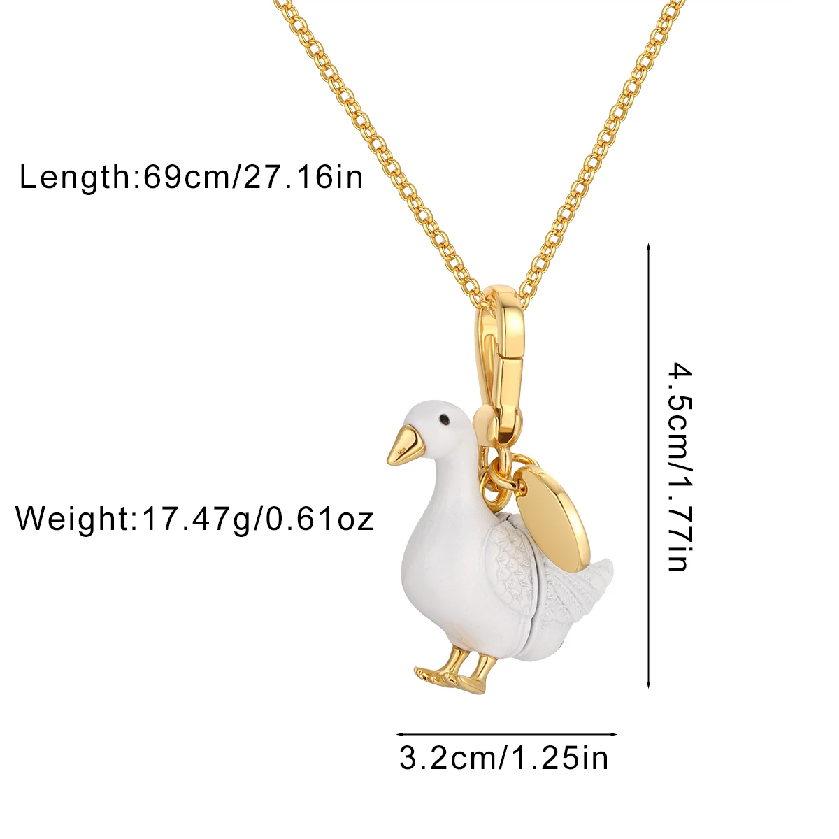 1Pc Fashion Cute Openable White Goose Pendant Necklace for Women Cool Niche Party Jewelry Keychain Pendant Valentine's Day Gift 6
