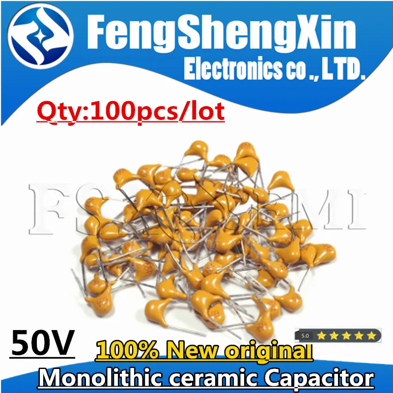 ceramic capacitor 100pcs 50V monolithic ceramic capacitor 10PF ~ 10UF 22PF 47NF 220NF 1NF 4.7UF 1UF 100NF 330NF 0.1UF 102 104 105 106 103 473 334