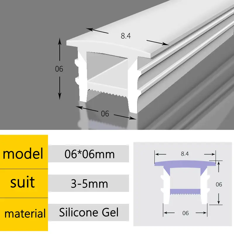 Recessed White Silicone Tube LED Neon Light Flexible Rope Channel Diffuser WS2811 WS2812B Outdoor Waterproof Ribbon Strip Lights image 16