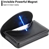 PU Leather Business Card Holder Professional Men's Credit Card Case With Magnetic Shut RFID Large Capacity Wallet 96*65mm 4