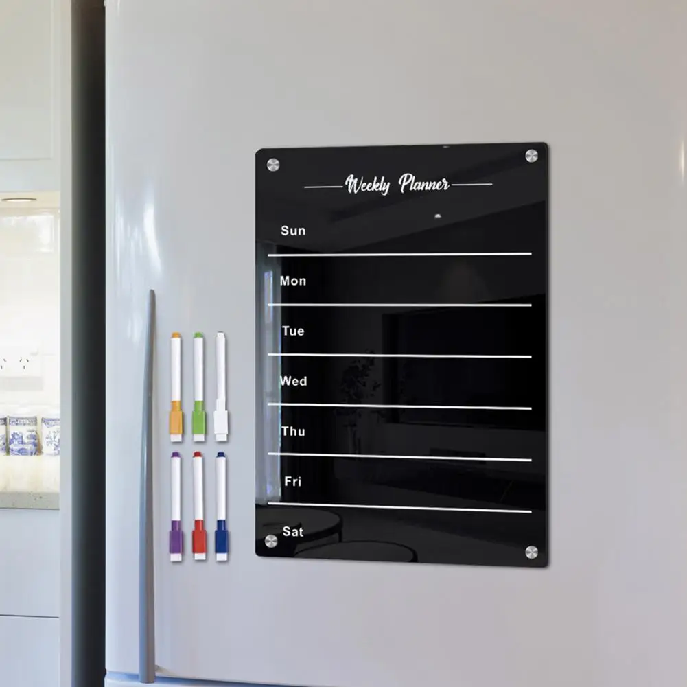 Weekly Planner Black Magnetic Whiteboard Organizing Plans Black Magnetic Whiteboard Weekly Planner with