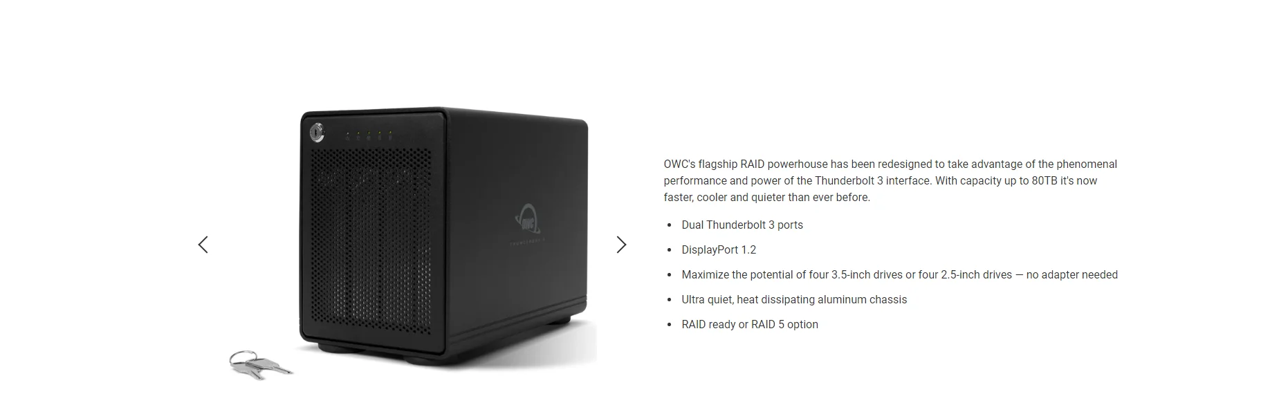 OWC ThunderBay 4 Thunderbolt 3 RAID 5 - Boîtier RAID 4 baies