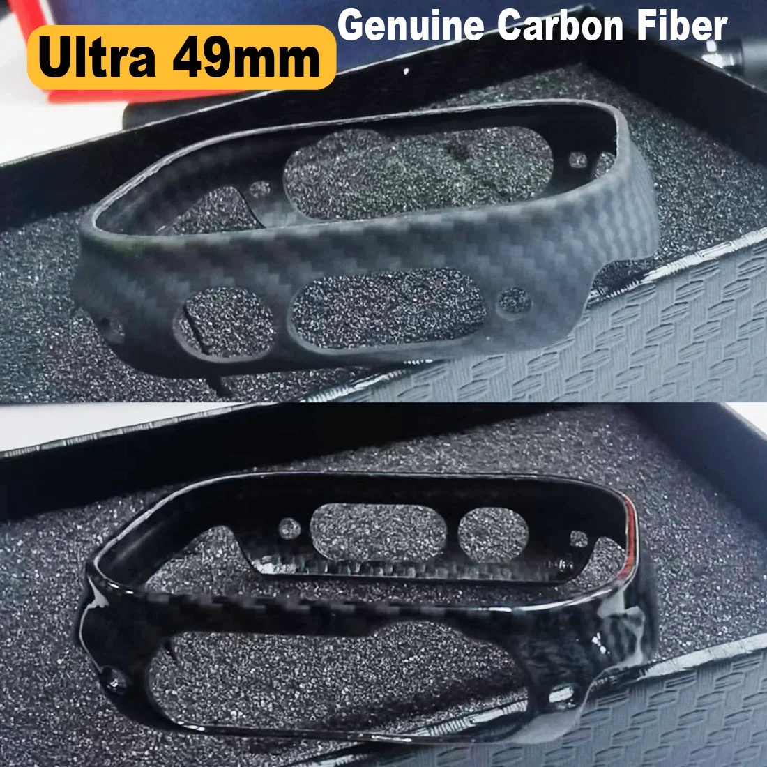 Genuine Carbon Fiber Bumper Case For Apple Watch Ultra 2 49mm Genuine Carbon Fiber Bumper Cover For Apple Watch 9 8 7 41mm 45mm